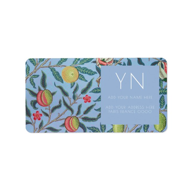 WILLIAM MORRIS TULIP ADRESSE ETIKETT ADRESSAUFKLEBER (Vorne)