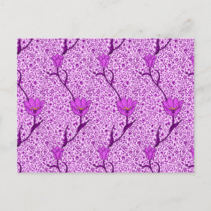 William Morris Tulip Damask, Violet und Orchid Pos Postkarte