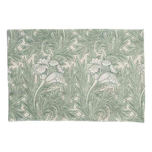 William Morris Tulip Pattern Sage Green Kissenbezug (Vorderseite)