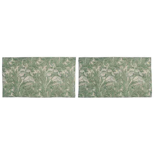 William Morris Tulip Pattern Sage Green Kissenbezug (Vorderseite-Set)