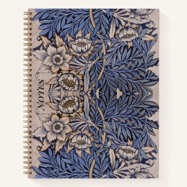 WILLIAM *MORRIS TULIP UND WILLOW BLUE BLWERKS NOTIZBUCH (Vorderseite)