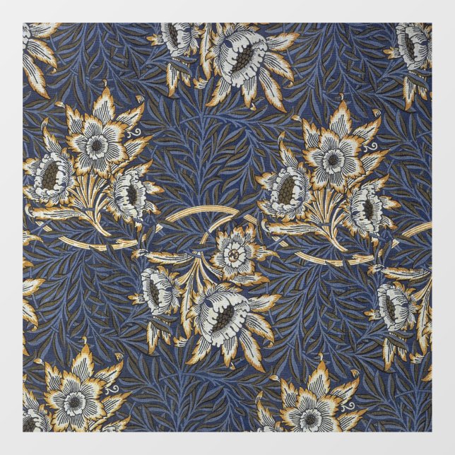 William Morris Tulip Willow Blue Muster Fensteraufkleber (Blatt)