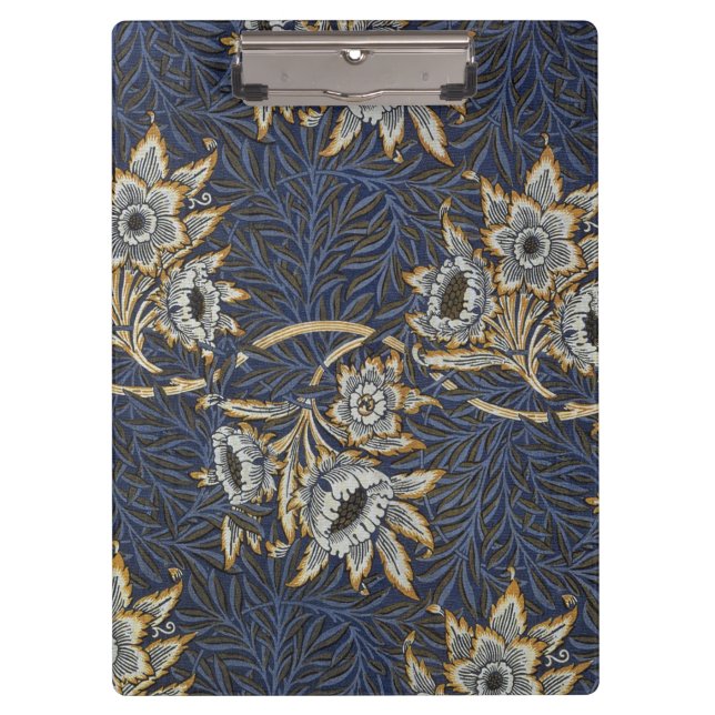 William Morris Tulip Willow Blue Muster Klemmbrett (Vorderseite)
