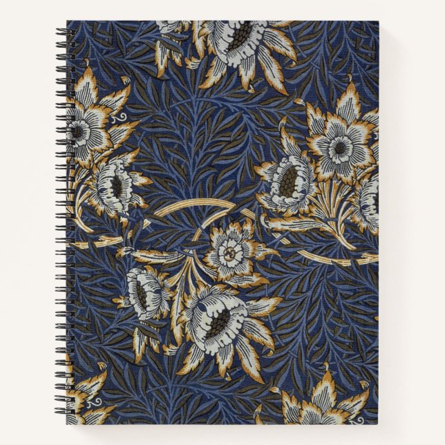 William Morris Tulip Willow Blue Muster Notizbuch (Vorderseite)