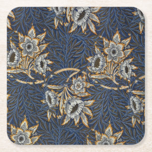 William Morris Tulip Willow Blue Muster Rechteckiger Pappuntersetzer