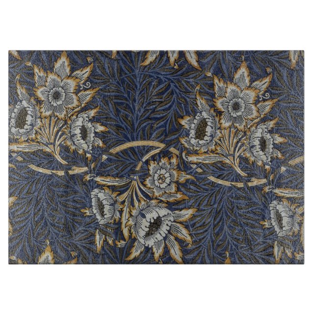 William Morris Tulip Willow Blue Muster Schneidebrett (Vorderseite)