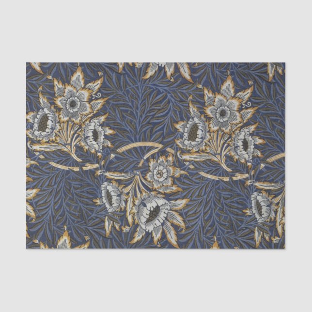William Morris Tulip Willow Blue Muster Seidenpapier (Vorderseite)