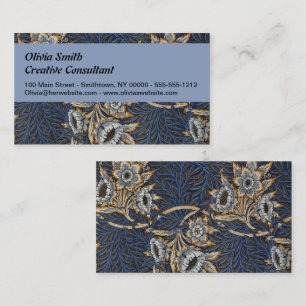 William Morris Tulip Willow Blue Muster Visitenkarte