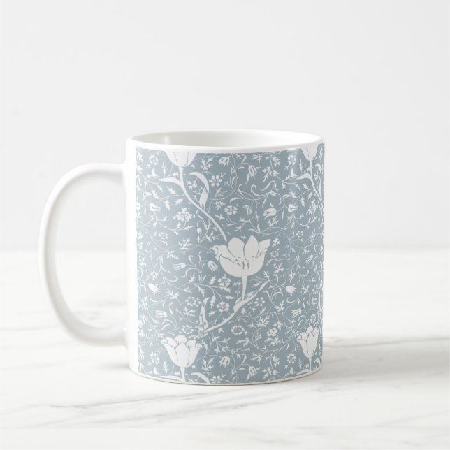 William Morris Tulips in weißem Muster Kaffeetasse (Links)