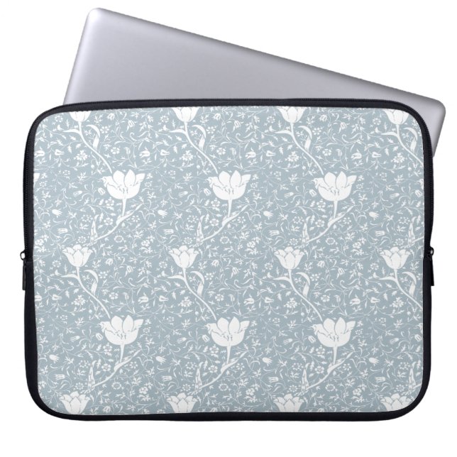 William Morris Tulips in weißem Muster Laptopschutzhülle (Vorderseite)
