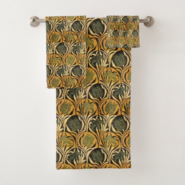 William Morris Tulips & Lilies Carpet Rug Classic Badhandtuch Set (Insitu)