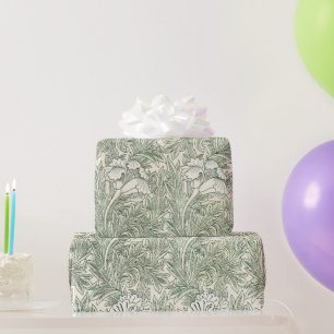 William Morris Tulpe Grüne Florale Kunst Druck Geschenkpapier