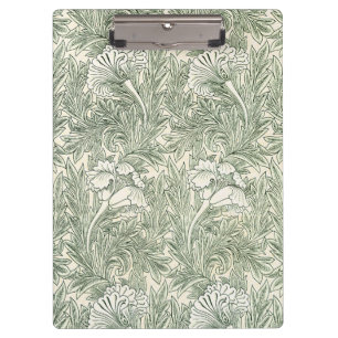 William Morris Tulpe Grüne Florale Kunst Druck Klemmbrett