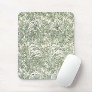 William Morris Tulpe Grüne Florale Kunst Druck Mousepad