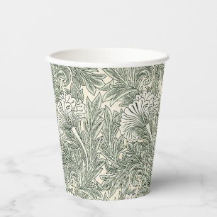 William Morris Tulpe Grüne Florale Kunst Druck Pappbecher
