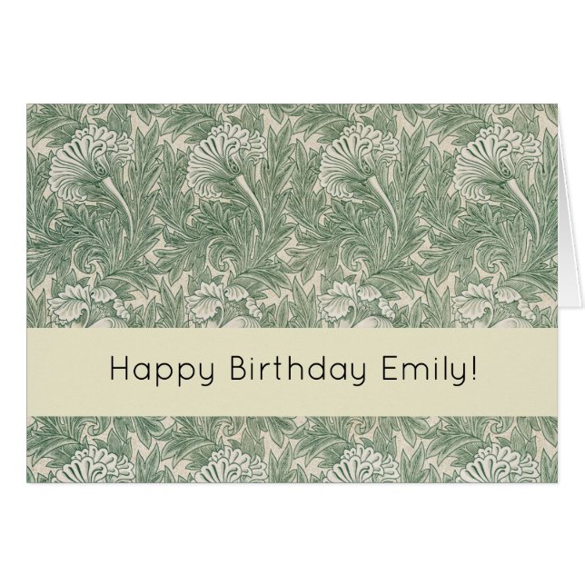 William Morris Tulpe Tapete grün (Vorderseite (Horizontal))