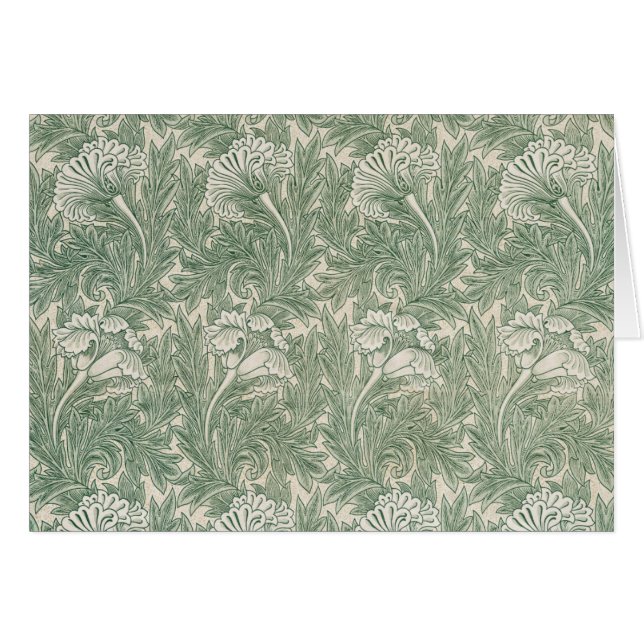 William Morris Tulpe Tapete grün (Vorderseite (Horizontal))