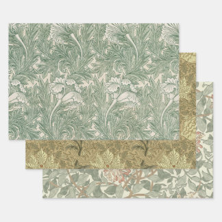 William Morris Tulpe Tapete grün Geschenkpapier Set