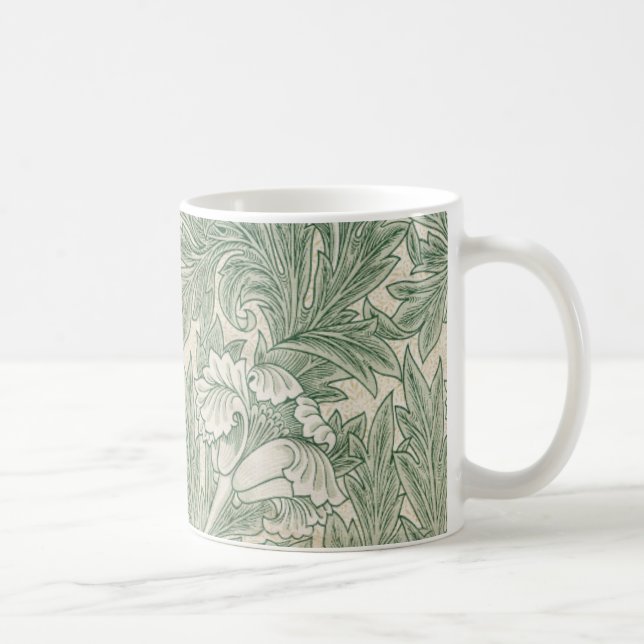 William Morris Tulpe Tapete grün Kaffeetasse (Rechts)