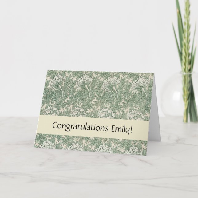 William Morris Tulpe Tapete grün Karte (Vorderseite)