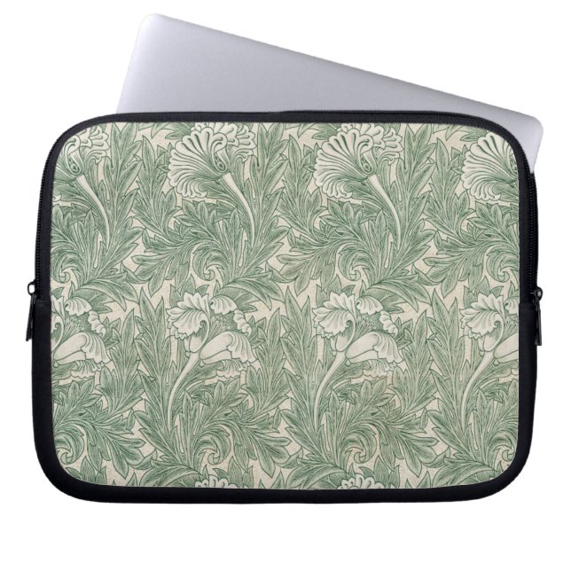 William Morris Tulpe Tapete grün Laptopschutzhülle (Vorderseite)