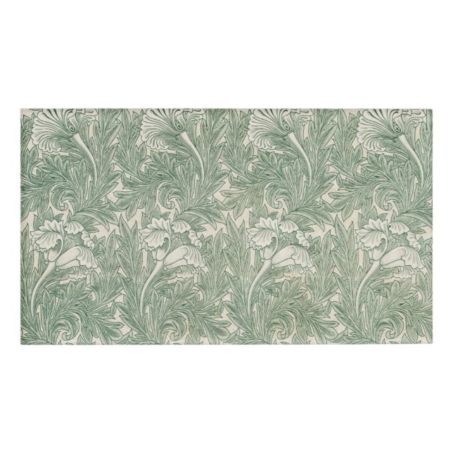 William Morris Tulpe Tapete grün Namenschild (Vorderseite)