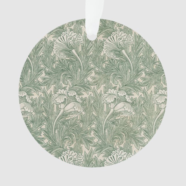 William Morris Tulpe Tapete grün Ornament (Vorderseite)