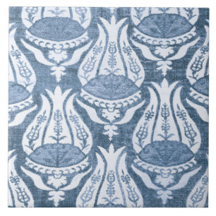 William Morris Tulpe und Gitter Blau Floral Kunst Fliese
