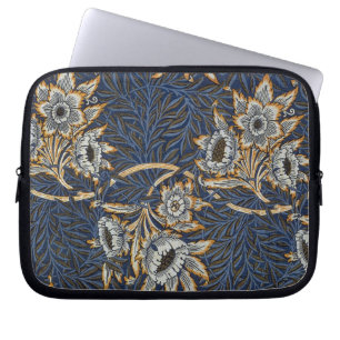 William Morris Tulpe Weidenmuster Blaue Flora Laptopschutzhülle