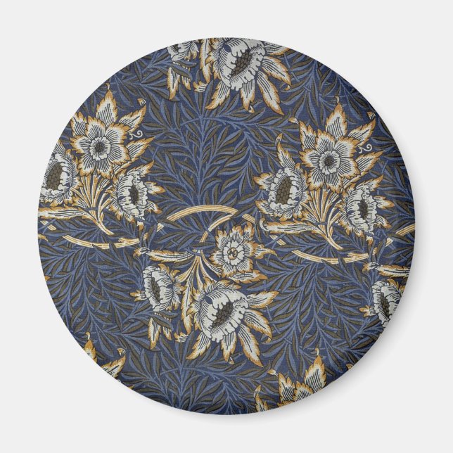 William Morris Tulpe Weidenmuster Blaue Flora Magnet (Vorne)