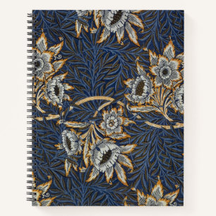 William Morris Tulpe Weidenmuster Blaue Flora Notizbuch