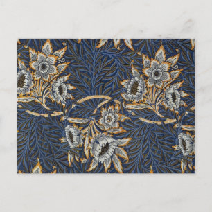 William Morris Tulpe Weidenmuster Blaue Flora Postkarte