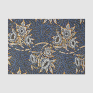 William Morris Tulpe Weidenmuster Blaue Flora Seidenpapier