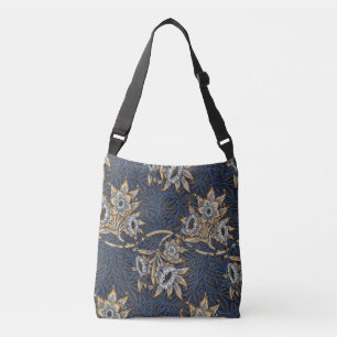 William Morris Tulpe Weidenmuster Blaue Flora Tragetaschen Mit Langen Trägern