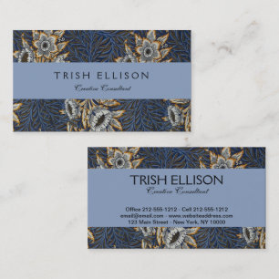 William Morris Tulpe Weidenmuster Blaue Flora Visitenkarte