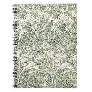 William Morris Tulpen-Wallpaper Classic Grün Notizblock