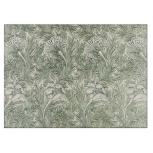 William Morris Tulpen-Wallpaper Klassisches Grün Schneidebrett