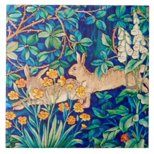 William Morris "Two Hares" - Wilde Rabbits Fliese