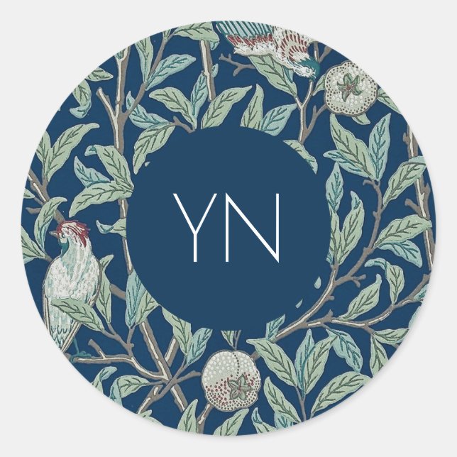 WILLIAM MORRIS UMSCHLAG AUFKLEBER: POMEGRANATE RUNDER AUFKLEBER (Vorderseite)