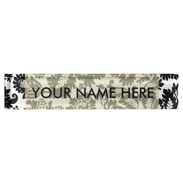 William Morris Venezianisch Damask Brocade Namensplakette (Vorderseite)