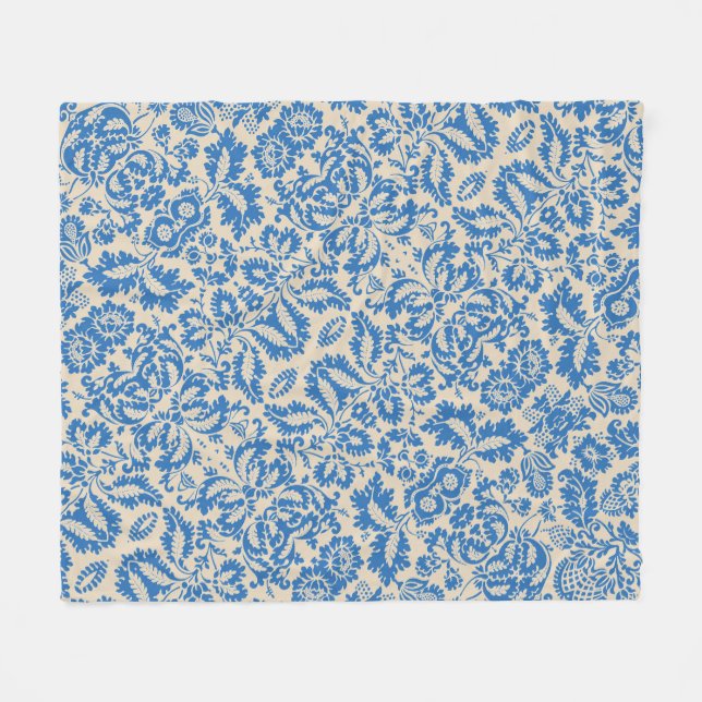 William Morris venezianischer Blumen-Damaskus-Brok Fleecedecke (Vorderseite (Horizontal))