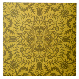 William Morris Vine Vintag Brown Blume Pattern Fliese