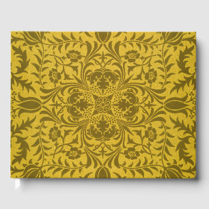 William Morris Vine Vintag Brown Blume Pattern Gästebuch