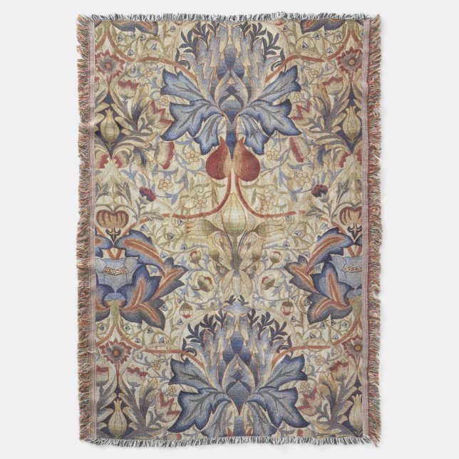 William Morris - Vintag Artichoke Blume Pattern Decke (Vorderseite Vertikal)