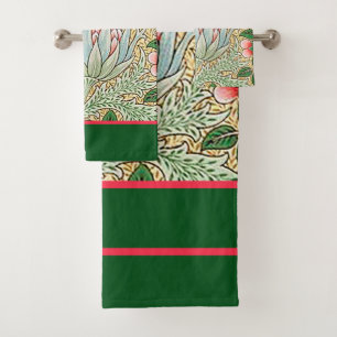 William Morris Vintag Artichoke Floral Pattern Ba Badhandtuch Set