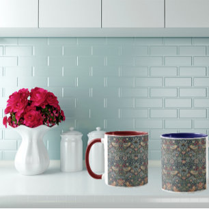 William Morris Vintag Birds Strawberry Diief Tasse