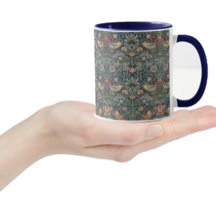 William Morris Vintag Birds Strawberry Diief Tasse