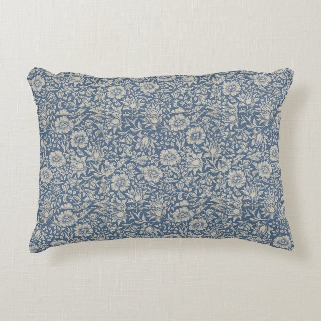 William Morris Vintag Bloral Blue Mallow Dekokissen (Vorderseite)