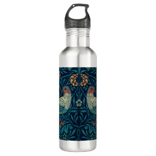 William Morris Vintag Blue Birds Pattern  Edelstahlflasche