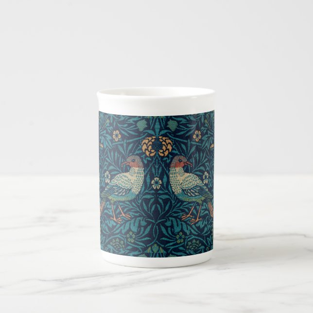 William Morris Vintag Blue Birds Pattern  Prozellantasse (Vorderseite)